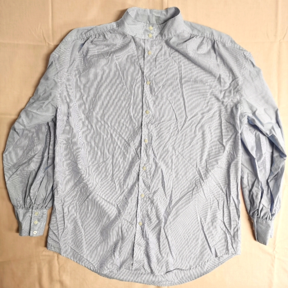 Lauren Ralph Lauren Women's Blue White Stripe Button Up Long Sleeve XL